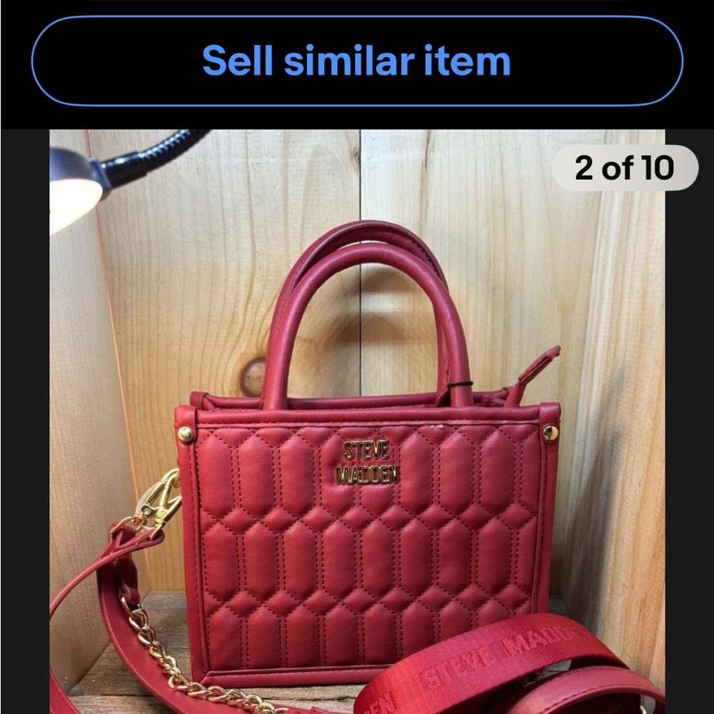 Steve Madden Burgundy Quilted Satchel
